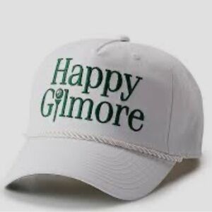 White and Green Party Hat with Embroidered Detail Happy Gilmore